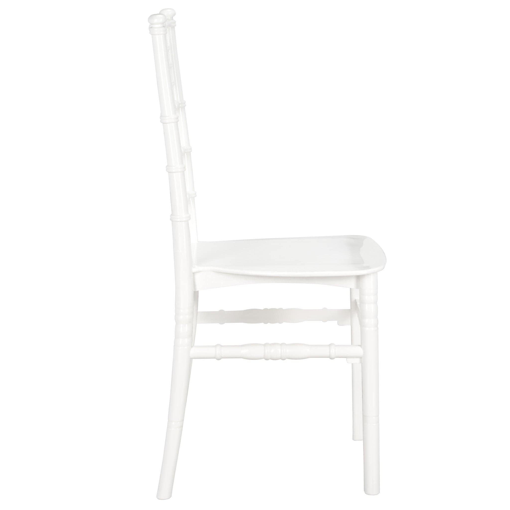 Chivari White BasicResin™ Chiavari Chair CCPW-SG-T