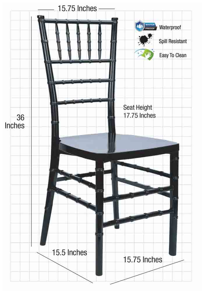 Chivari 40 Chair Pack Black ToughResin™ Chiavari Chair CCRB-MONO-AX-T-40
