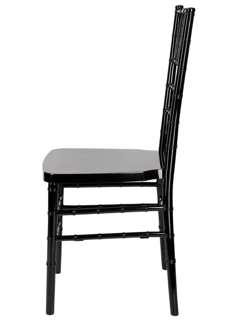 Chivari Black Resin Steel Skeleton™ Chiavari Chair- 4 Pack - Some Assembly Required CCRB-U4-STEEL-AX-T-4