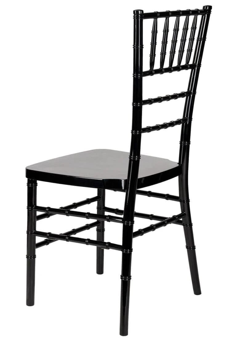 Chivari Black Resin Steel Skeleton™ Chiavari Chair- 4 Pack - Some Assembly Required CCRB-U4-STEEL-AX-T-4