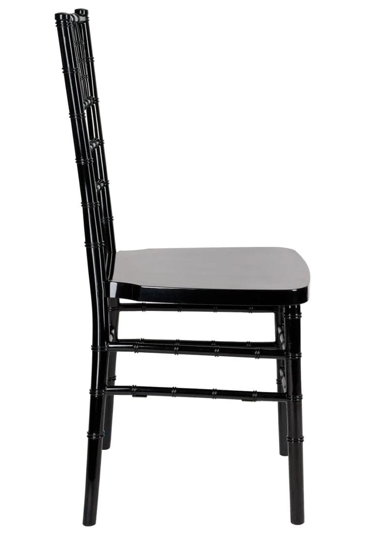 Chivari Black Resin Steel Skeleton™ Chiavari Chair- 4 Pack - Some Assembly Required CCRB-U4-STEEL-AX-T-4