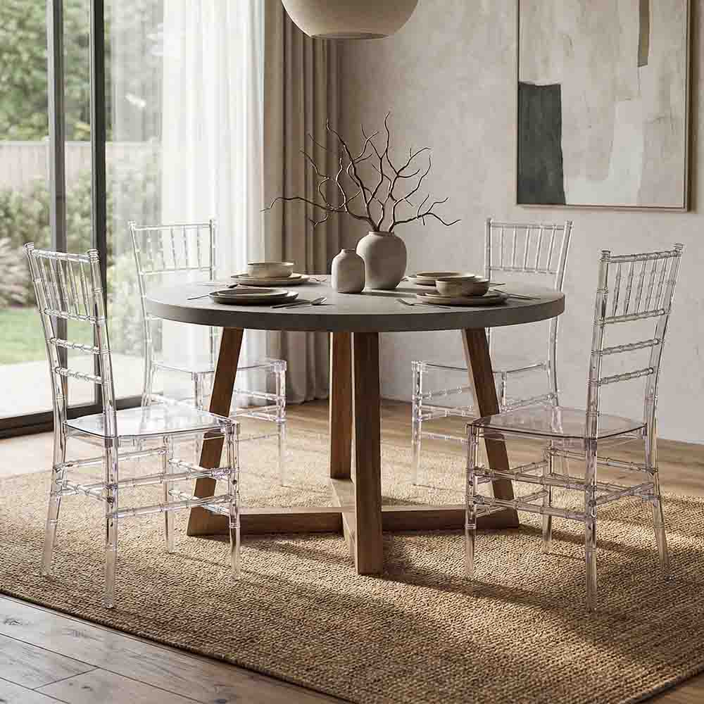 Chivari Clear Resin Pro-Clear Chiavari Chair 4 Chair Bundle Some Assembly Required CCRC-U-ZG-T-4