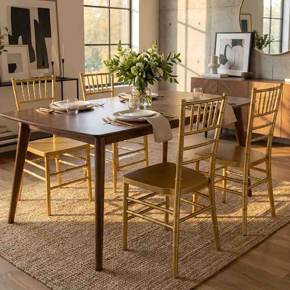 Chivari Gold ToughResin Chiavari Chair - 4 Pack - Some Assembly Required CCRG-U-ZG-T-4