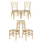 Chivari Bullion Gold Resin Steel Skeleton™ Chiavari Chair- 4 Pack - Some Assembly Required CCRGB-U4-STEEL-AX-T-4