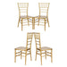 Chivari Bullion Gold Resin Steel Skeleton™ Chiavari Chair- 4 Pack - Some Assembly Required CCRGB-U4-STEEL-AX-T-4