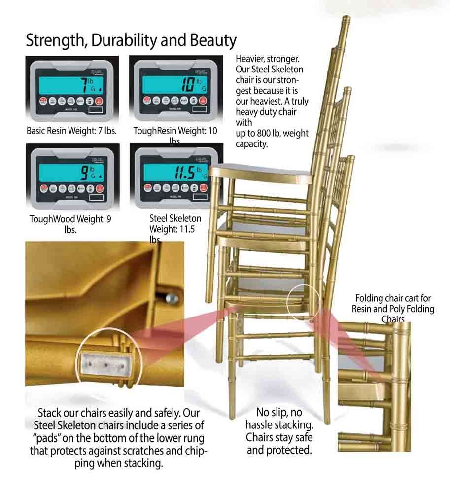 Chivari Classic Gold Resin Steel Skeleton™ Chiavari Chair CCRGCC-ST-A