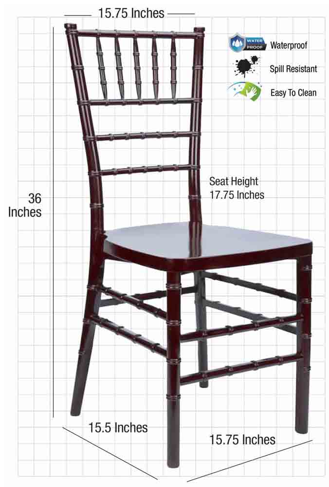 Chivari 40 Chair Pack Mahogany ToughResin™ Chiavari Chair CCRM-MONO-AX-T-40