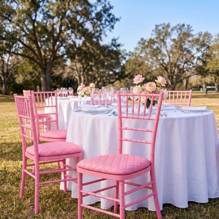 Chivari Pink ColorCore™ Resin Steel Skeleton™ Chiavari Chair CCRP-STEEL-AX-T