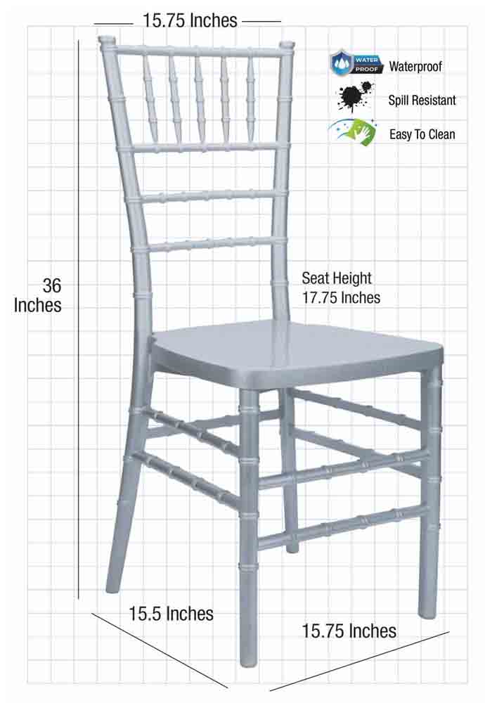 Chivari Silver ToughResin™ Chiavari Chair CCRS-MONO-AX-T