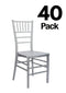 Chivari 40 Chair Pack Silver Steel Skeleton™ Resin Chiavari Chair CCRS-STEEL-AX-T-40