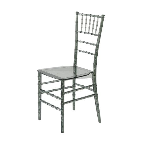 Chivari Clear Smoke Resin ThinVisible™ Seat Chiavari Chair CCRSM-MONO-THIN-ZG-T