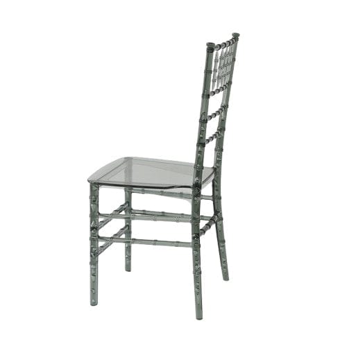 Chivari Clear Smoke Resin ThinVisible™ Seat Chiavari Chair CCRSM-MONO-THIN-ZG-T