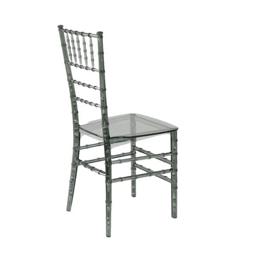 Chivari Clear Smoke Resin ThinVisible™ Seat Chiavari Chair CCRSM-MONO-THIN-ZG-T