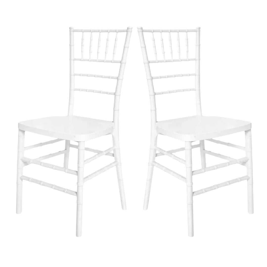 Chivari White ToughResin™ Chiavari Chair - 2 Pack - Some Assembly Required CCRW2-U-ZG-T-2