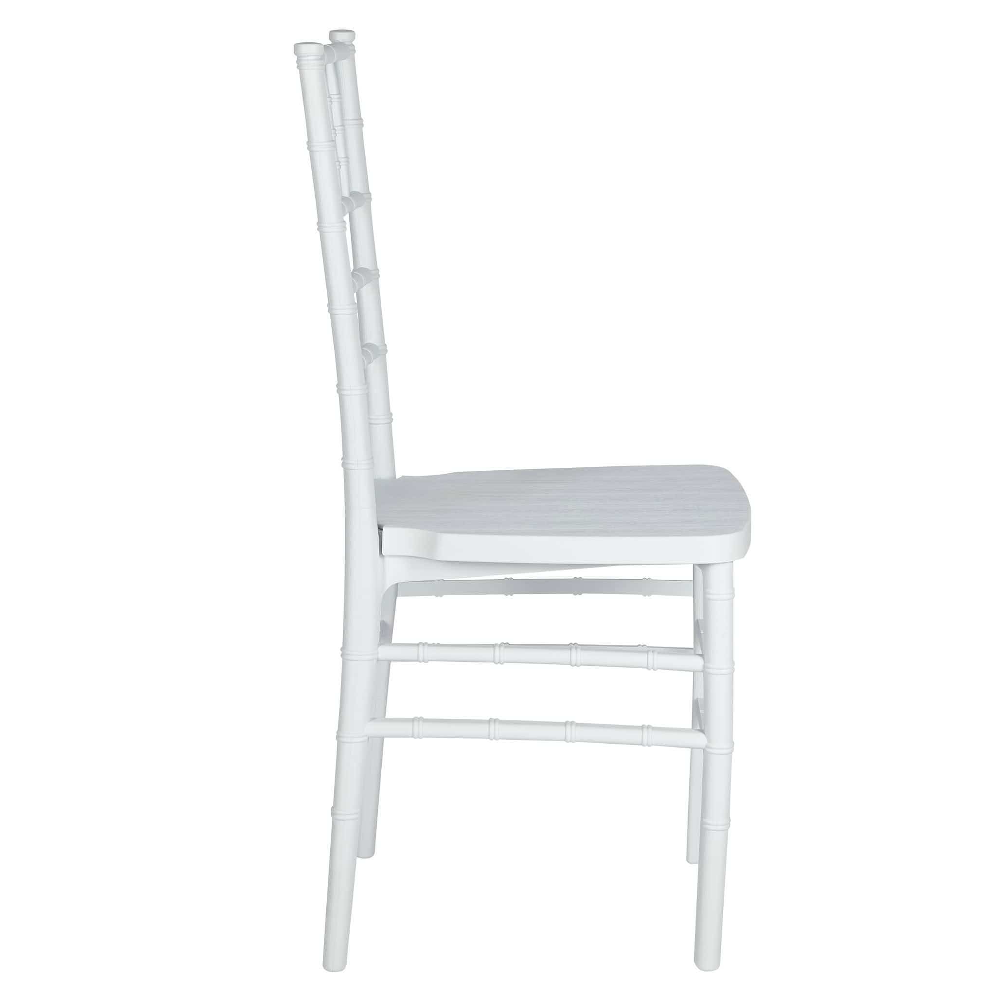 Chivari White Woodgrain ToughResin™ Chiavari Chair CCRWB-MONO-AX-T