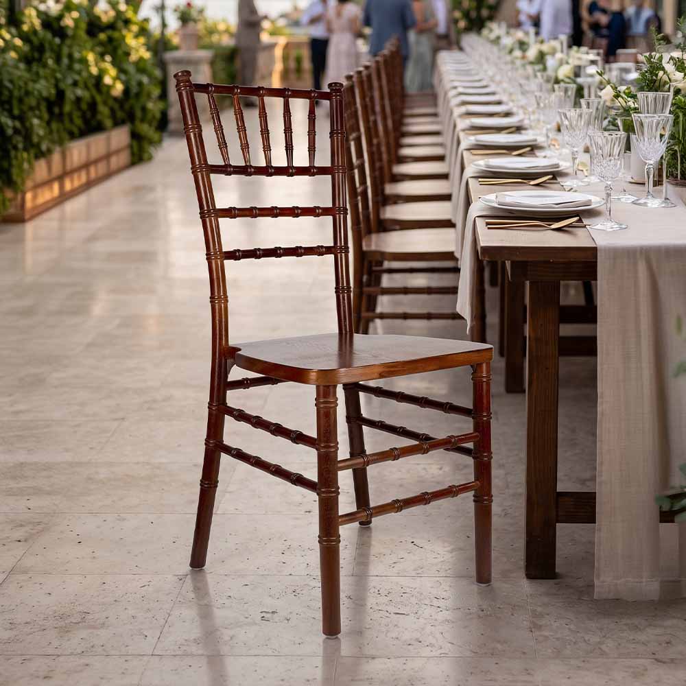 Chivari Fruitwood Medium Brown ToughWood™ Chiavari Chair CCWFM-ZG-T