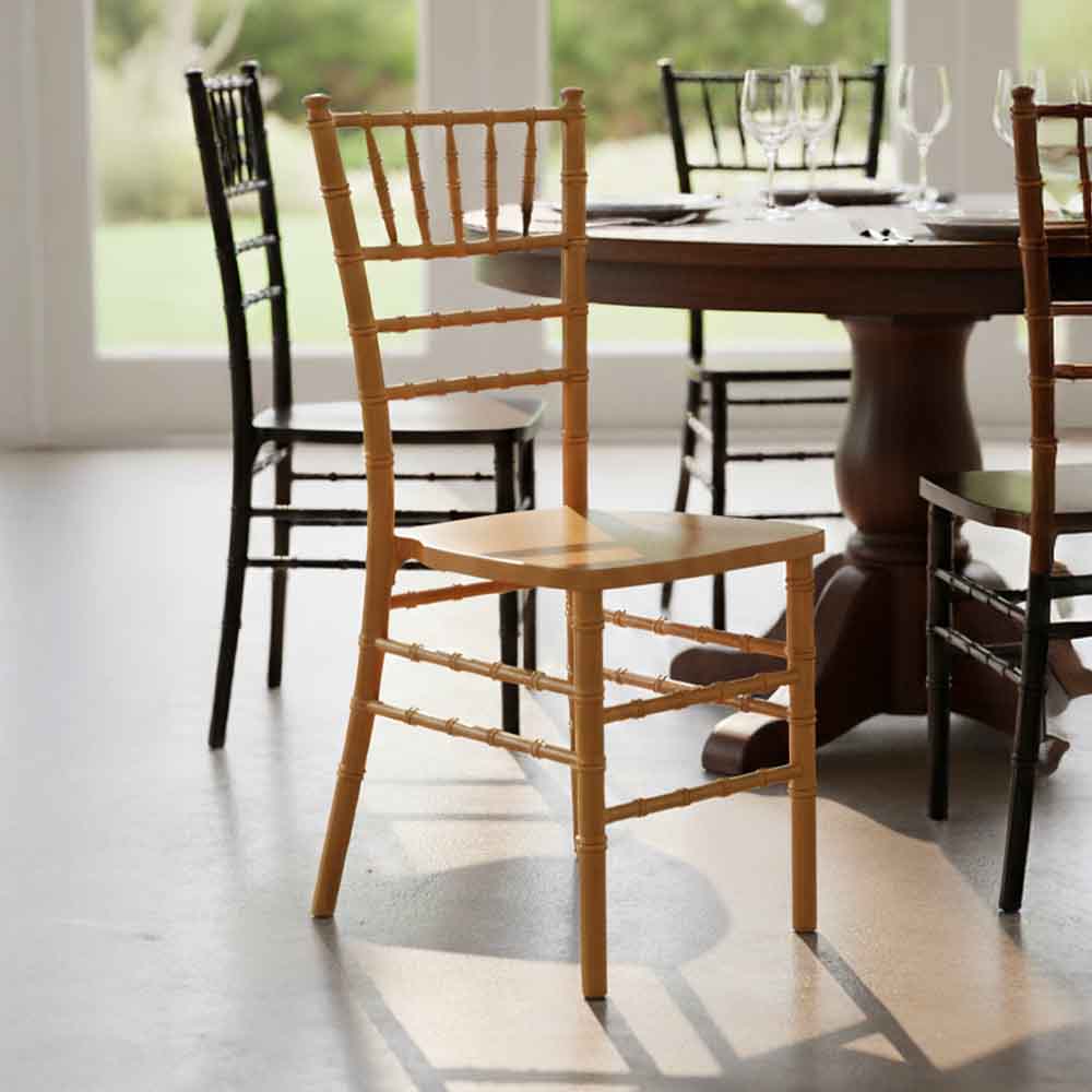 Chivari Dark Natural ToughWood™ Chiavari Chair CCWND-ZG-T