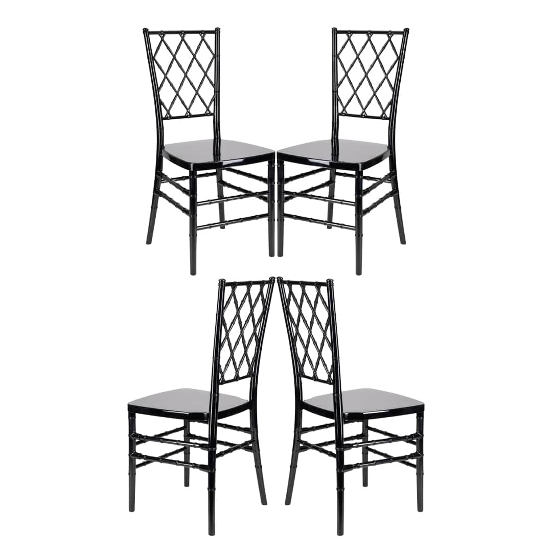Chivari Black Diamond Back Chair - 4 Pack - Some Assembly Required CDRB-U-ZG-T-4
