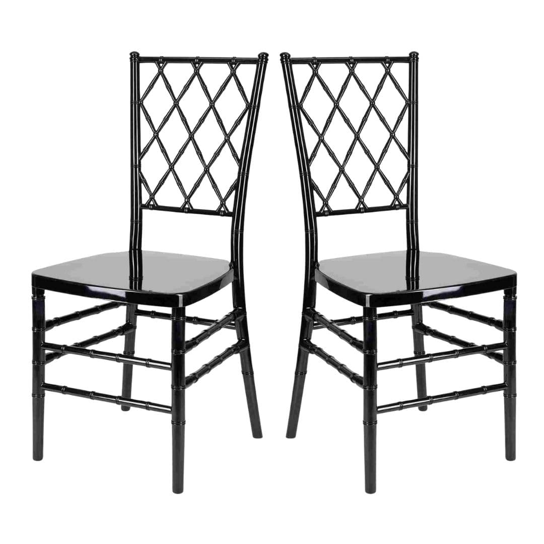 Chivari Black Diamond Resin Chair - 2 Pack - Some Assembly Required CDRB2-U-ZG-T-2