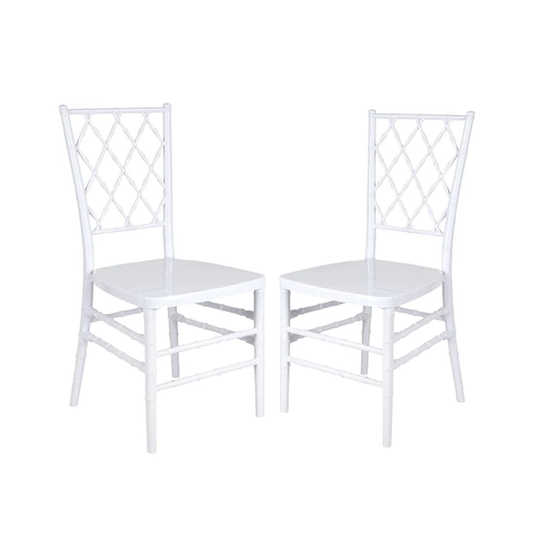 Chivari White Diamond Resin Chair - 2 Pack - Some Assembly Required CDRW2-U-ZG-T-2