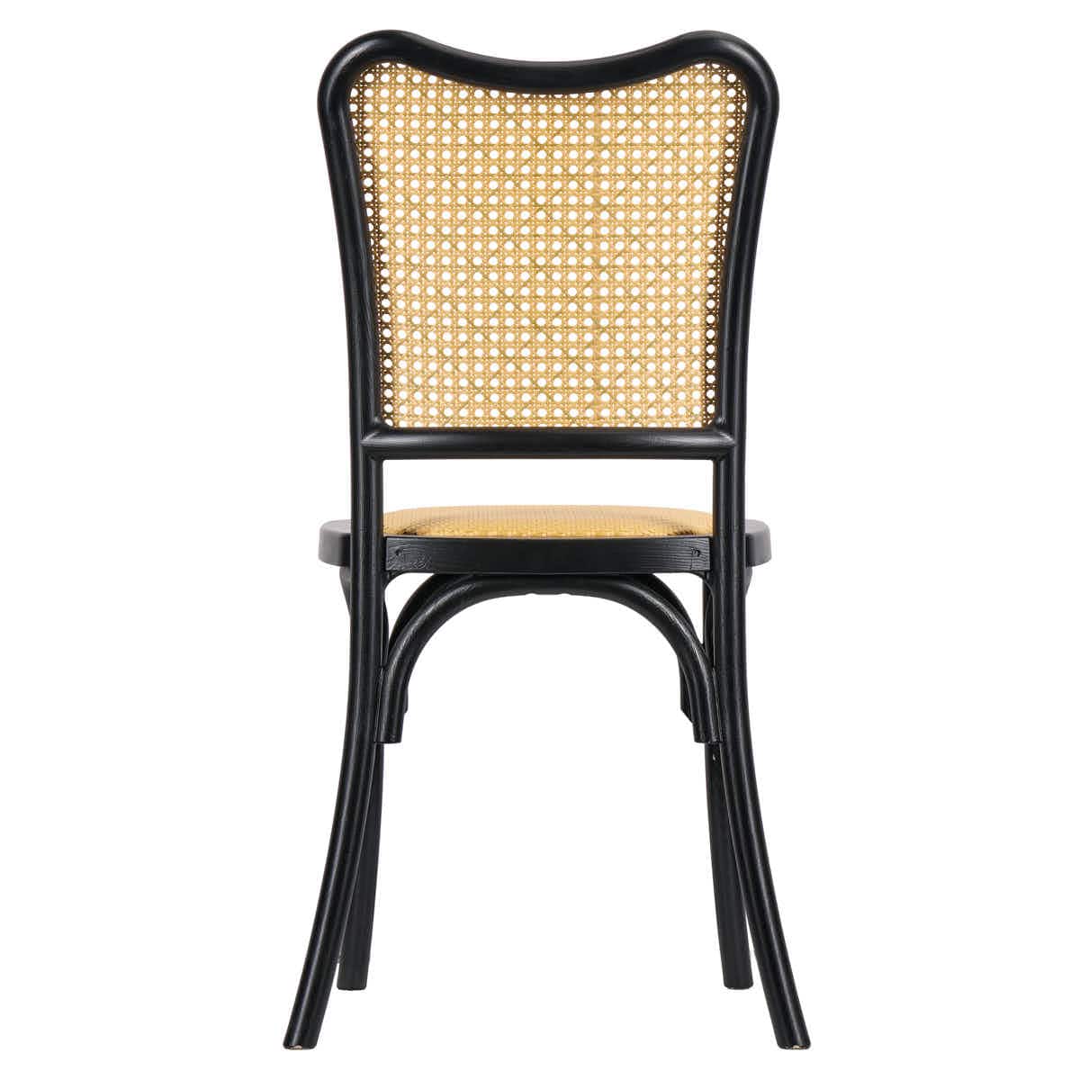Chivari Black Emma Resin Chair with Natural Cane Back and Rattan Seat CERBN-ZG-T