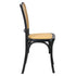 Chivari Black Emma Resin Chair with Natural Cane Back and Rattan Seat CERBN-ZG-T