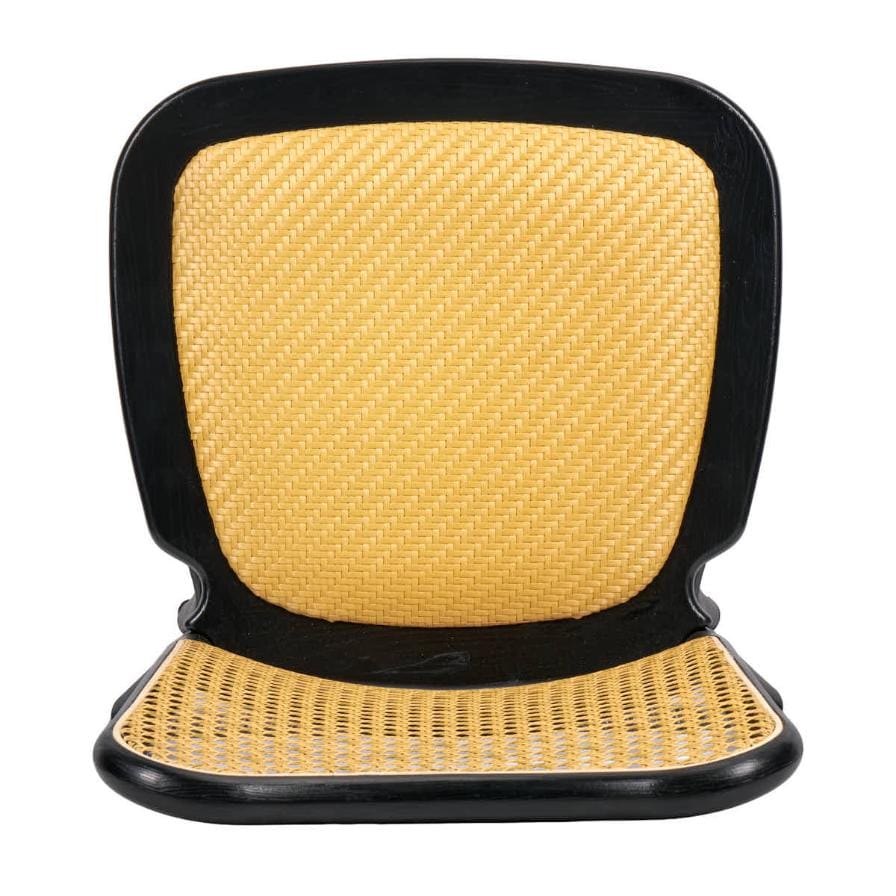 Chivari Black Emma Resin Chair with Natural Cane Back and Rattan Seat CERBN-ZG-T