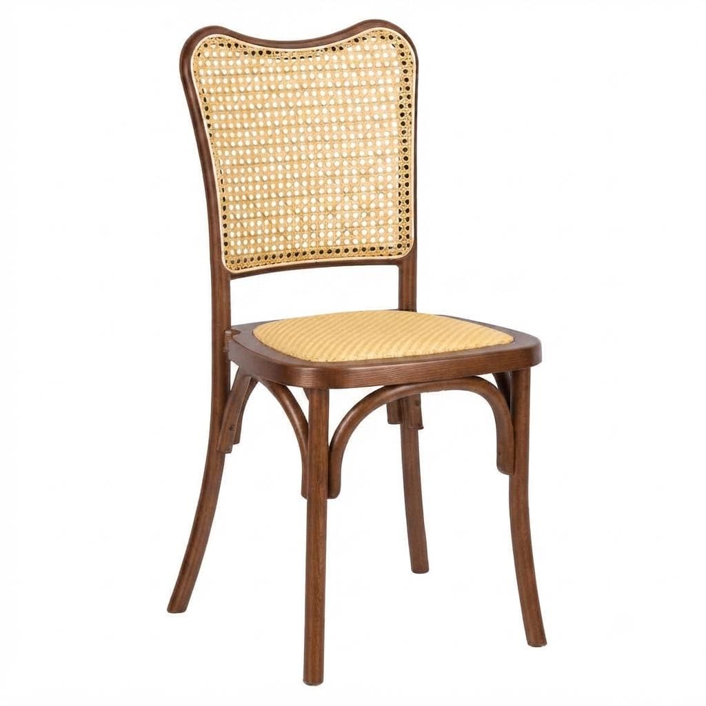 Chivari Chestnut Emma Resin Chair with Natural Cane Back and Rattan Seat CERC-ZG-T