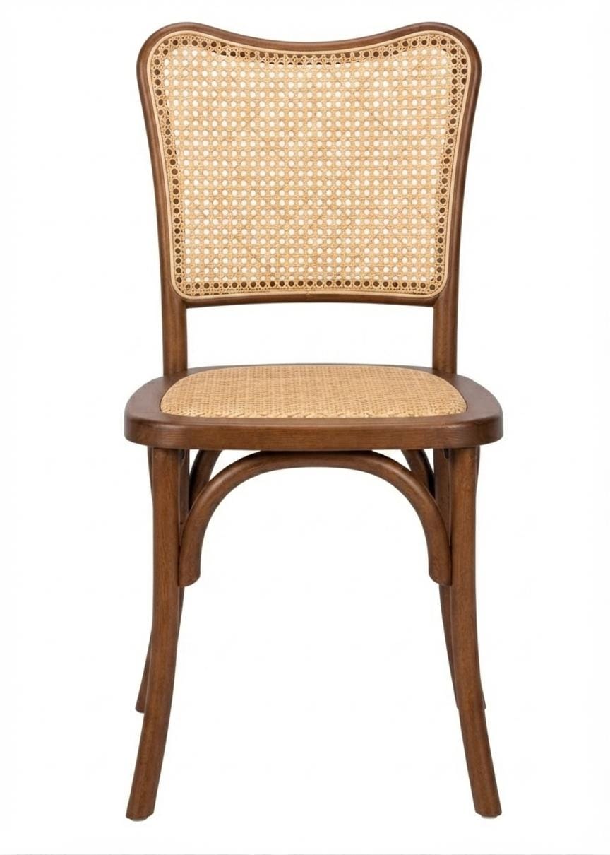 Chivari Chestnut Emma Resin Chair with Natural Cane Back and Rattan Seat CERC-ZG-T