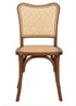 Chivari Chestnut Emma Resin Chair with Natural Cane Back and Rattan Seat CERC-ZG-T