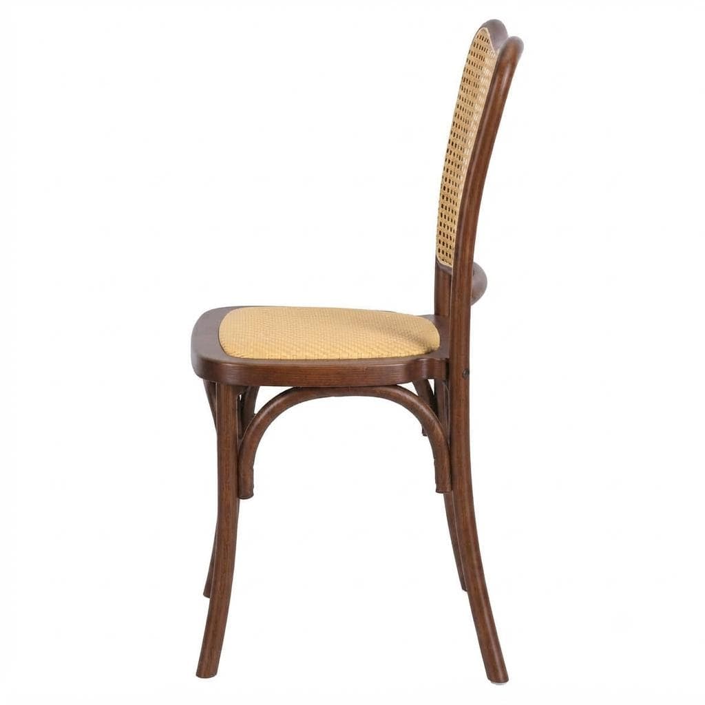 Chivari Chestnut Emma Resin Chair with Natural Cane Back and Rattan Seat CERC-ZG-T