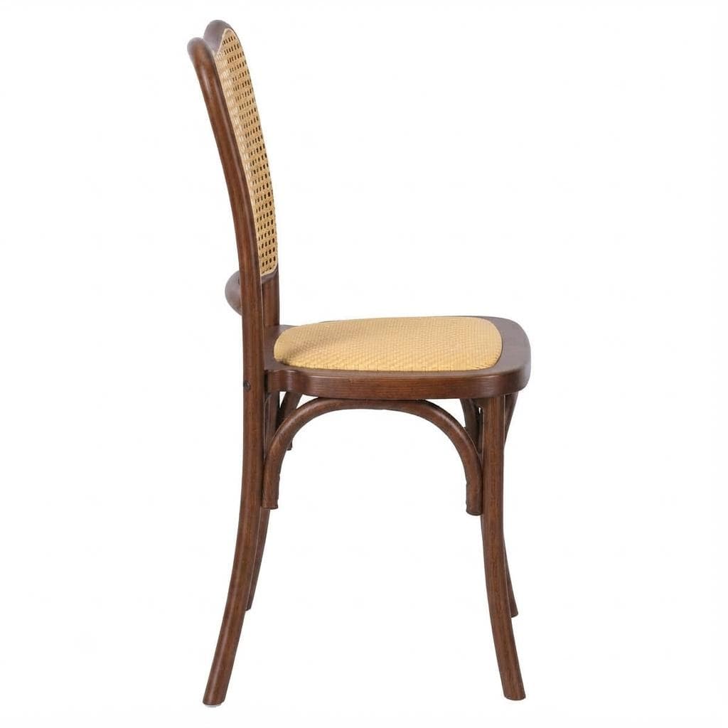 Chivari Chestnut Emma Resin Chair with Natural Cane Back and Rattan Seat CERC-ZG-T