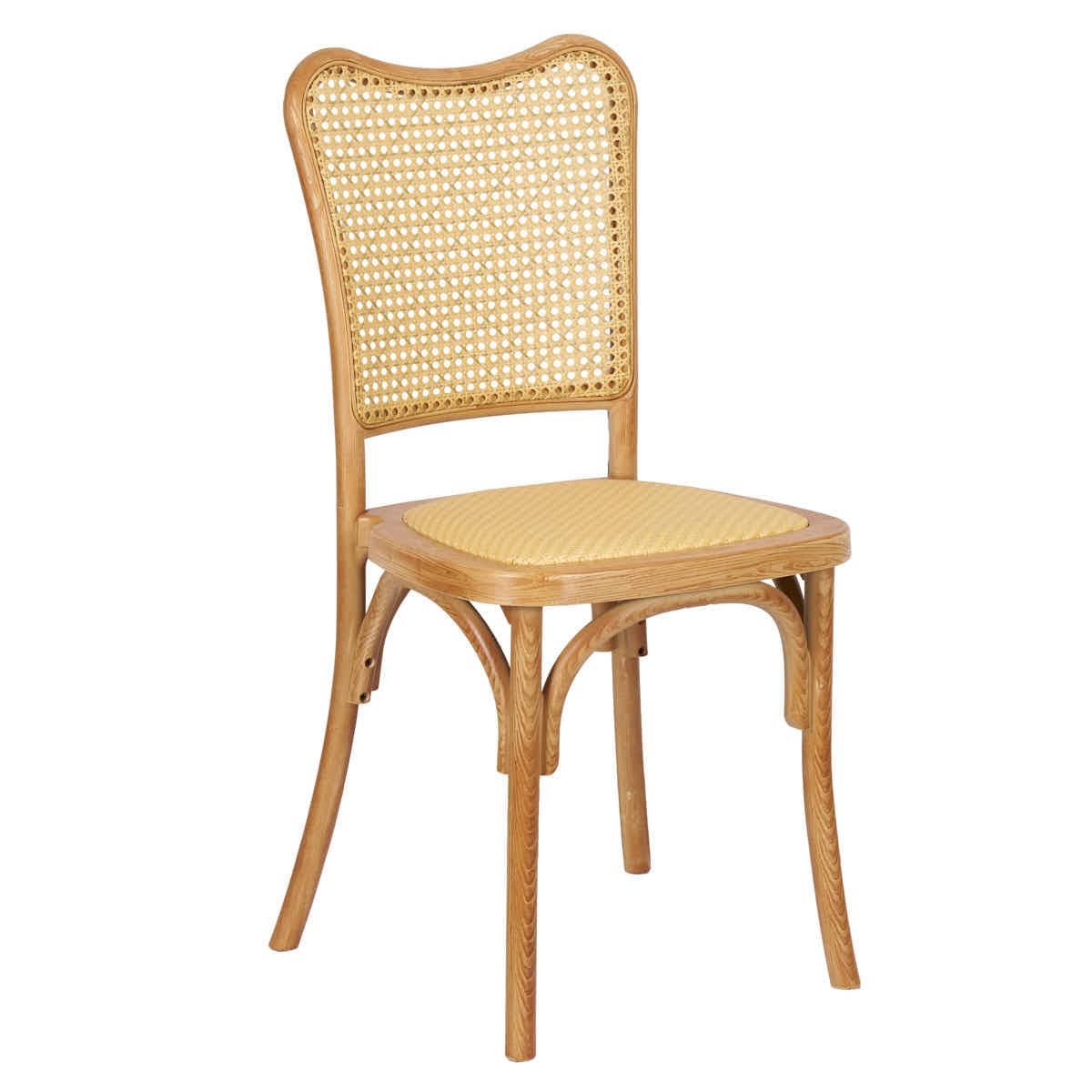 Chivari Natural Emma Resin Chair with Natural Cane Back and Rattan Seat CERNN-ZG-T