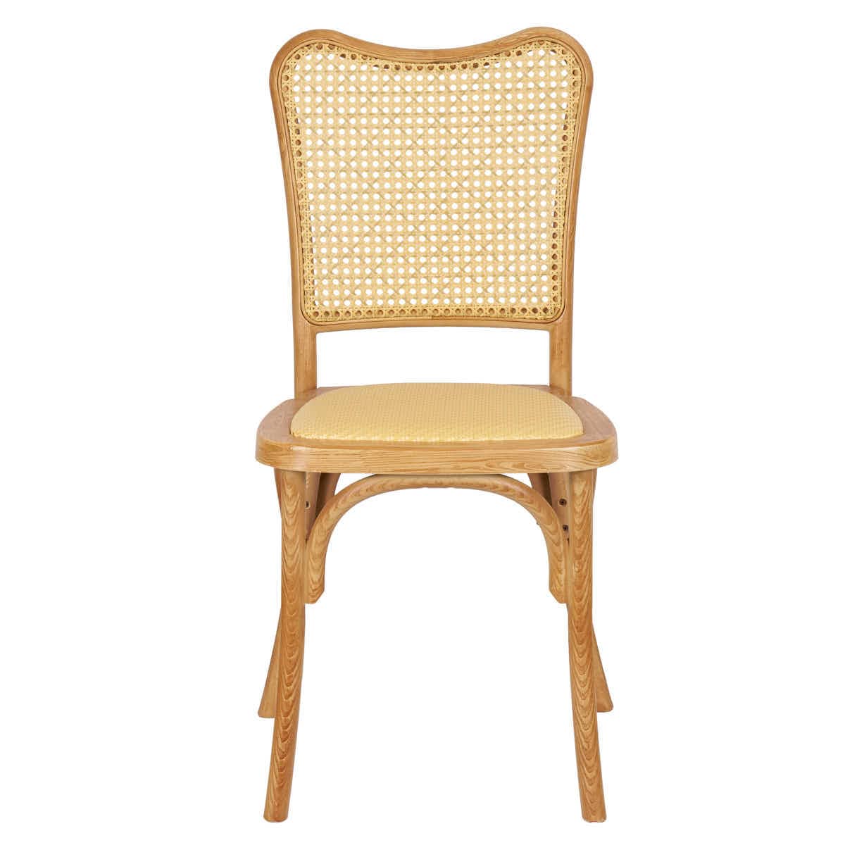 Chivari Natural Emma Resin Chair with Natural Cane Back and Rattan Seat CERNN-ZG-T