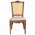 Chivari Rustic Fruitwood Emily Resin Chair with Beige Linen Seat Pad and Rattan Back CERRFR-ZG-T