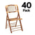 Chivari 40 Pack Synthetic Bamboo Folding Chairs with Steel Skeleton Frame CFBAM-ST-AX-40