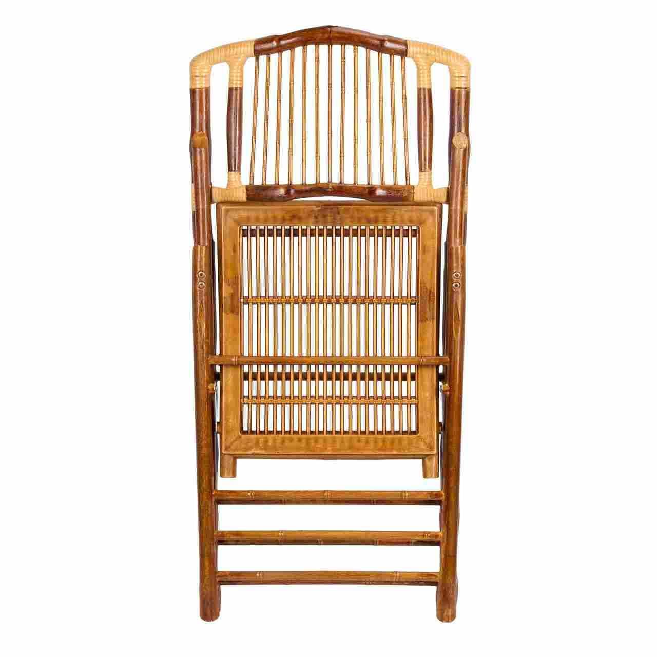 Chivari 40 Pack Synthetic Bamboo Folding Chairs with Steel Skeleton Frame CFBAM-ST-AX-40