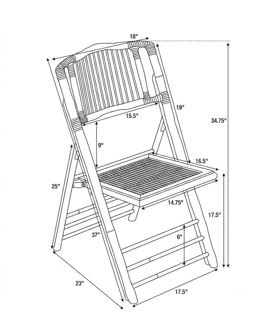 Chivari 40 Pack Synthetic Bamboo Folding Chairs with Steel Skeleton Frame CFBAM-ST-AX-40