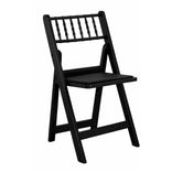 Black WoodGrain Resin Folding Chiavari Style Chair with Black Vinyl Cushion