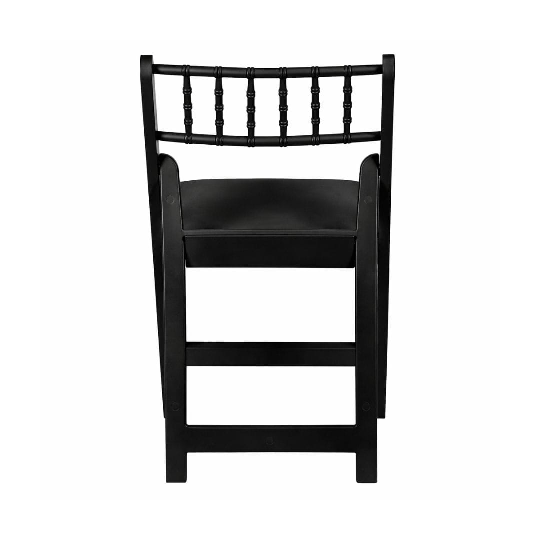 Chivari Black WoodGrain Resin Folding Chiavari Style Chair with Black Vinyl Cushion CFCRBB-AX