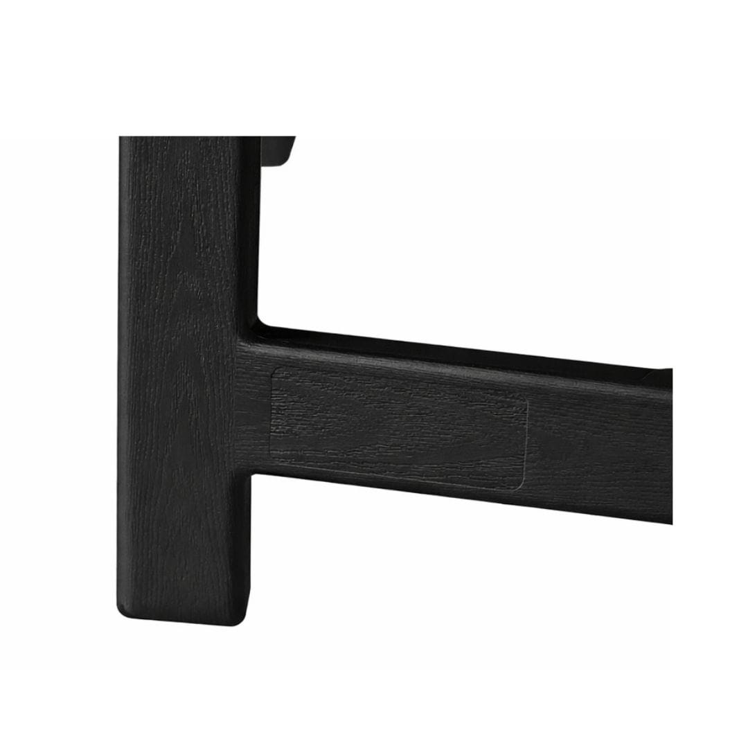 Chivari Black WoodGrain Resin Folding Chiavari Style Chair with Black Vinyl Cushion CFCRBB-AX