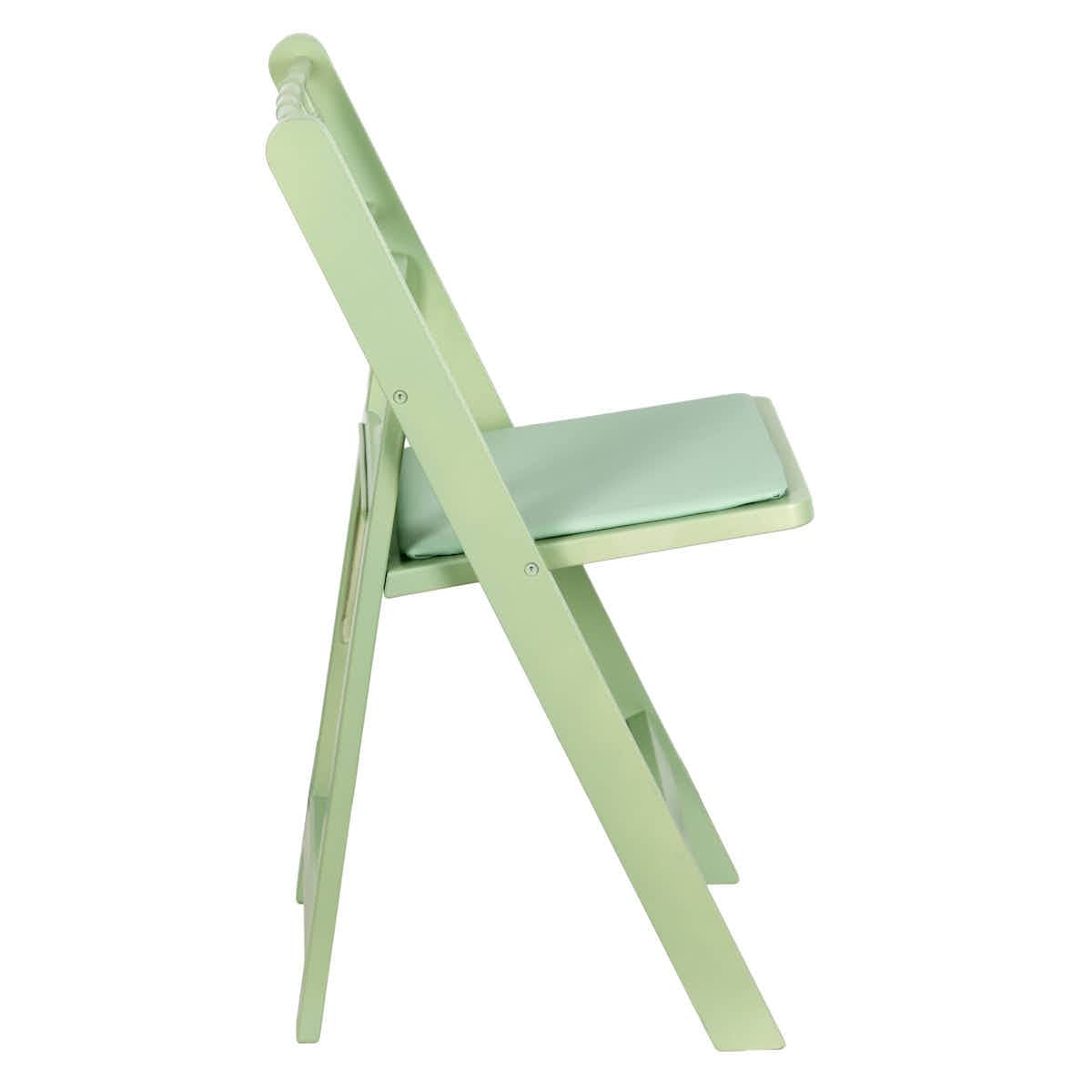 Chivari Sage Green WoodGrain Resin Folding Chiavari Style Chair with Sage Green Cushion CFCRSGB-AX