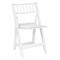 Chivari White WoodGrain Resin Folding Chiavari Style Chair with White Vinyl Cushion CFCRWB-AX