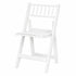 Chivari White WoodGrain Resin Folding Chiavari Style Chair with White Vinyl Cushion CFCRWB-AX