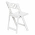 Chivari White WoodGrain Resin Folding Chiavari Style Chair with White Vinyl Cushion CFCRWB-AX