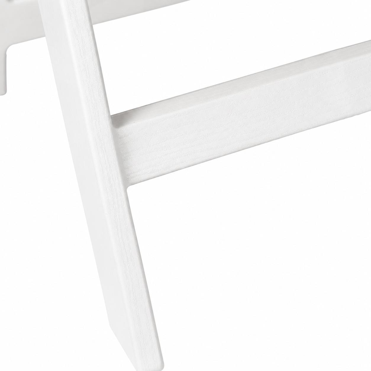 Chivari White WoodGrain Resin Folding Chiavari Style Chair with White Vinyl Cushion CFCRWB-AX