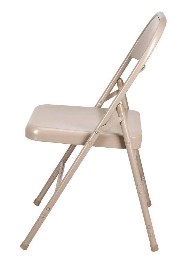 Chivari 40 Pack Beige Metal Folding Chair CFMBE-CX-T-40