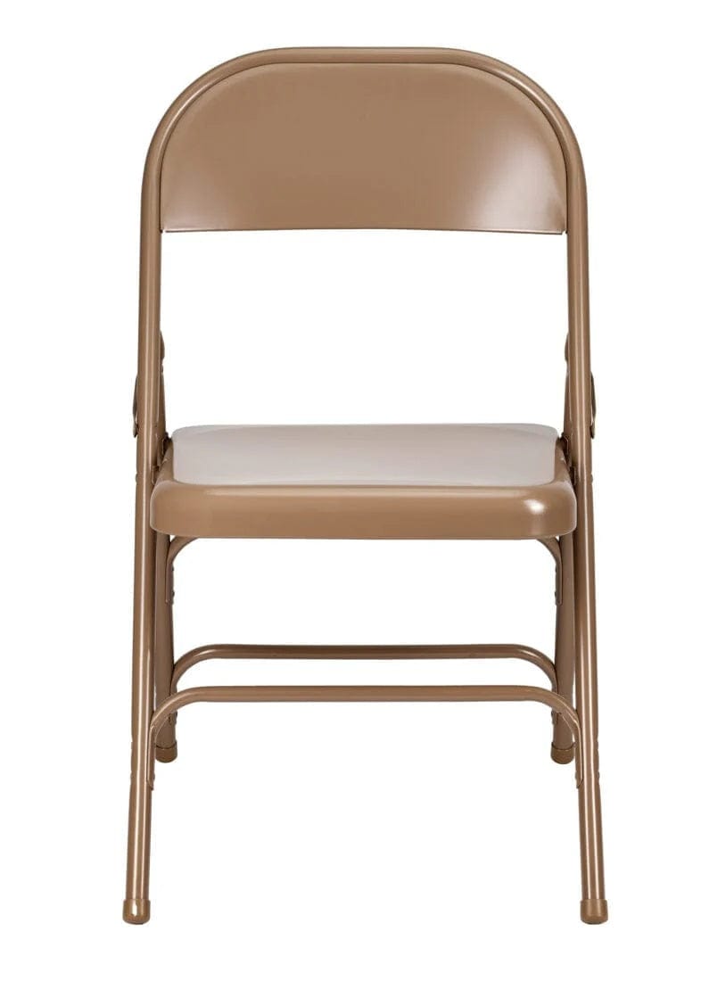 Chivari Brown Metal Folding Chair CFMBR-CX-T