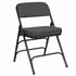 Chivari Black 2.5" Fabric Cushion Folding Metal Chair with Matching Frame and 3 Curved Bars CFMFB2-CX-T