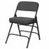 Chivari Black 2.5" Fabric Cushion Folding Metal Chair with Matching Frame and 3 Curved Bars CFMFB2-CX-T